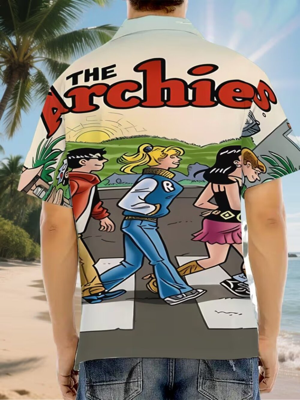 Archie Comics Hawaiian Camp Shirt XXL NWOT Button Up Retro Cartoon Aloha Men - Picture 5 of 5